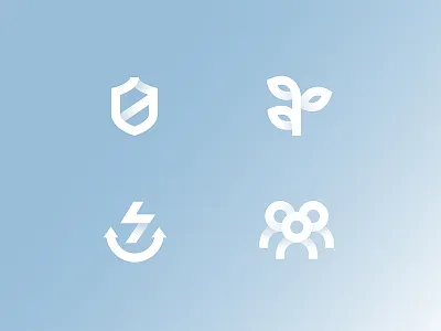 Iconography Samples for Wellsprings blue gradient iconography icons sky wellsprings
