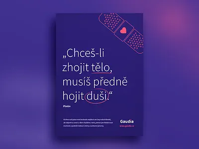 Poster for psychotherapeutic center design gaudia heart pink platon poster psychotherapeutic center purple quote