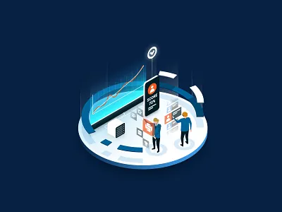 Data Science Superheroes at Crest Financial automation crest financial data science datarobot design illustration isometric machine learning super hero ui vector