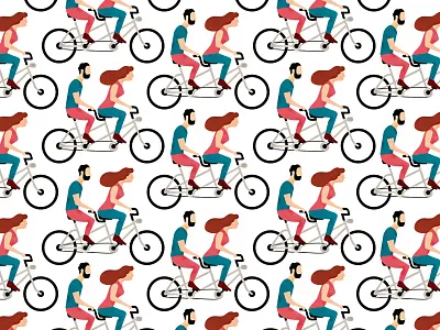 Tandem adobe bicycle character design digital illustration illustration illustrator pattern tandem