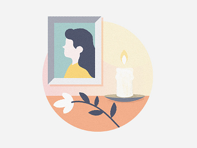 Tribute page illustration candle portrait tribute