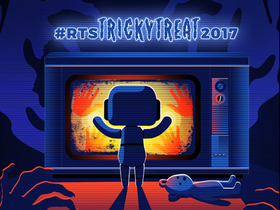 They're Here! halloween illustration outsourcing poltergeist poster rethink robot staffing tv