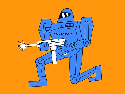 US ARMY army cyborg drawn fiction future hand illustration ink robot science soldier warrior