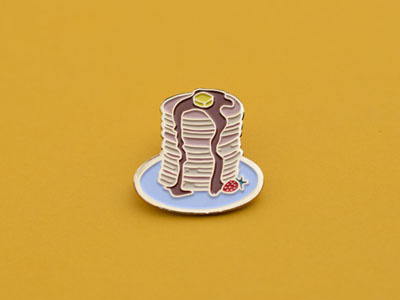 Pancakes Enamel Pin breakfast brunch enamel pin gold pancakes