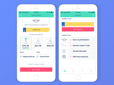 UI designs for a peer to peer lending app app automobile car design jaguar landrover mobile simple ui ux