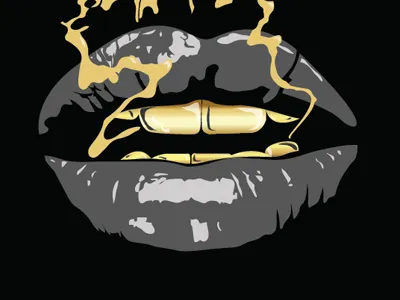 Golden Grillz golden grills mouth vector
