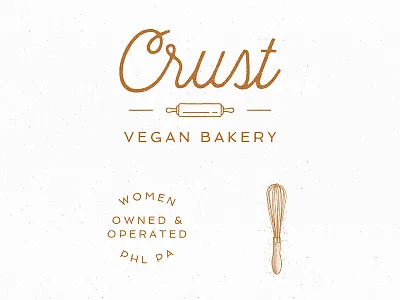 Crust bakery branding crust icon logo pa philadelphia texture vegan women