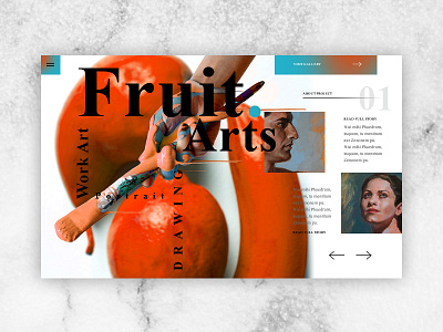 Fruit arts page web agency art clean grid logo portfolio template typography ui ux web website