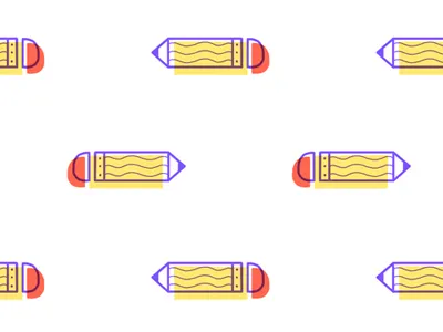 Pencil Pattern fabric design illustration pattern pencils repeat pattern society6 stationary surface design