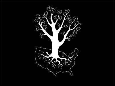 American Tree 2d america illustration illustrator tree