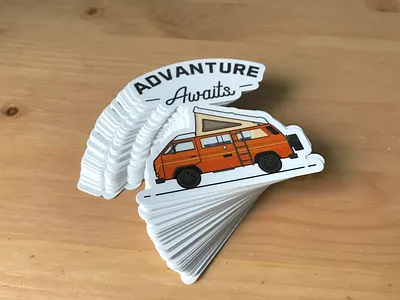 Advanture Awaits Stickers camper stickers vanagon vanlife vw