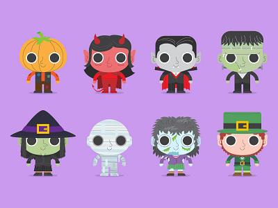 Halloween Character demon dracula elf frankenstein halloween mummy pumpkin werewolf witch zombie