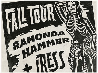 Fall Tour bones grunge lettering music poster skeleton tour