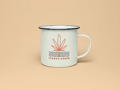 Flower Power Camping Mug bud camping coffee cup hipster illustration marijaunna minimal mug typography weed