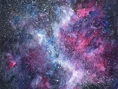 Watercolor Constelations galaxy illustration sci fi sky space stars universe watercolor