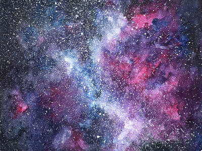 Watercolor Constelations galaxy illustration sci fi sky space stars universe watercolor