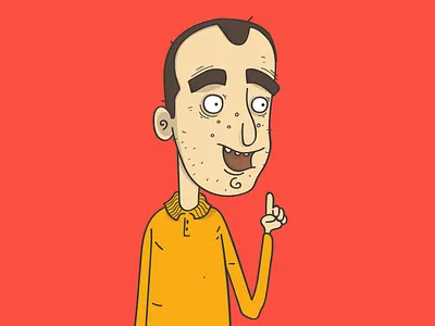 a regular happy guy cartoon character expression eyes face guy illustration smile