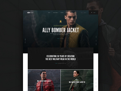 Alpha Industries Hompage ecommerce header shopify sketch ui website webstore