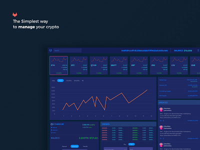 Blue Crypto balance blockchain coins crypto cryptocurrency currency dashboard ethereum gradient raff hbb trade ui ux