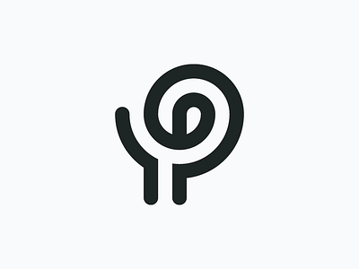 P circles curves grid lines logo mark monogram outline p ratios rounding stroke