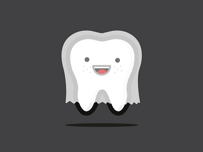 Happy Halloween character costume dentist flat freckles ghost halloween icon illustration minimal revenuwell tooth