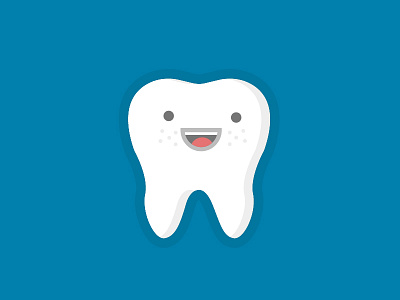 Introducing Toothie the Tooth character dentist design flat freckles icon illustration mascot smile minimal revenuwell tooth