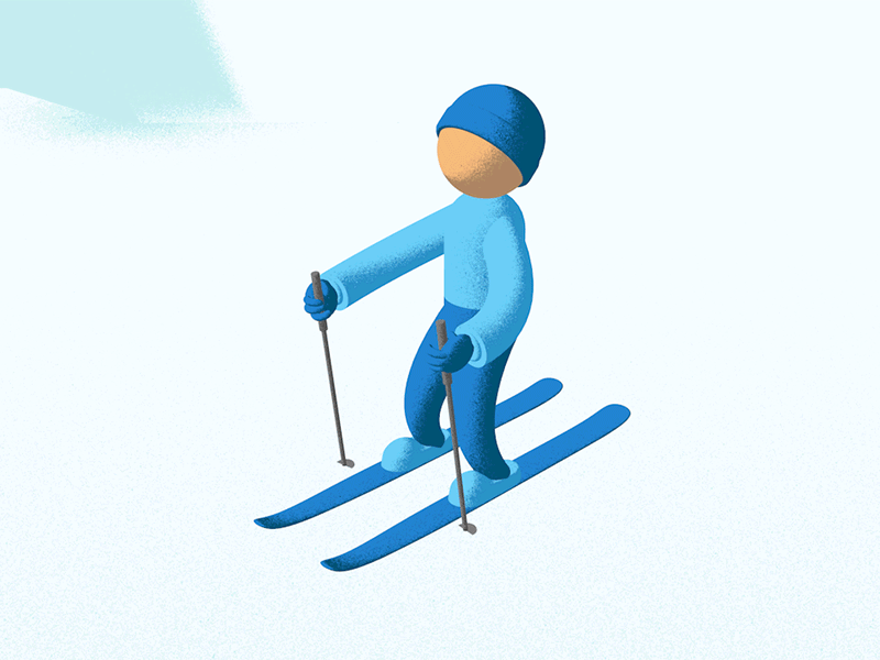 Skiing Animation cinema 4d sketch toon