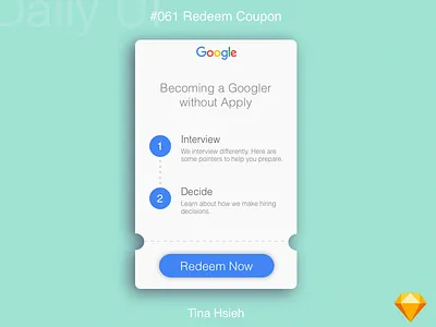 Daily UI #061 Redeem Coupon 061 coupon daily ui google redeem redeem coupon sketch ui design visual web design