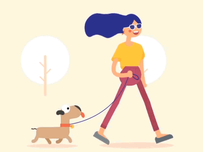 Queen of dogs animation characters colourscheme walkcycle