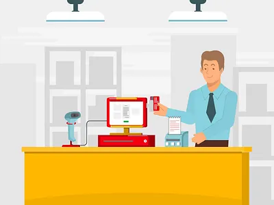 Payment cashbox man payment