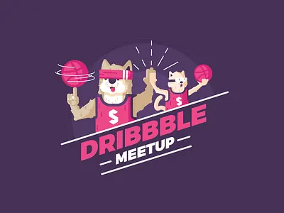 Iasi Dribbble Meetup basketball cat dog dribbble even highfive logo meetup