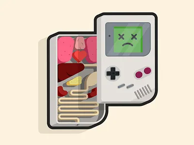 Gameboy anatomy console dead game gameboy illustration mario nintendo retro tetris vector