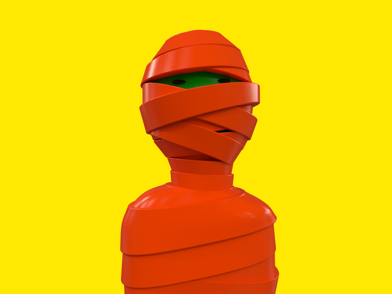 Mummy Dribble art halloween halloweengif illustration mummy themummy