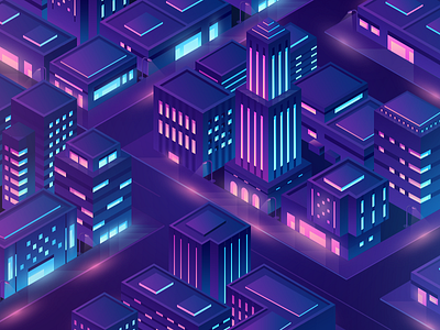 Isometric city 2.5d 3d appartment beno building china city design gradient icon illustration illustrator isometric landing light new purple ui vector