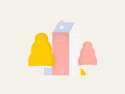 La casa dei desideri berlin bicycle bike city flat haus house nature pink texture tree yellow