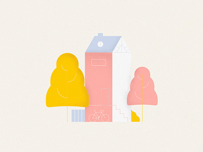 La casa dei desideri berlin bicycle bike city flat haus house nature pink texture tree yellow