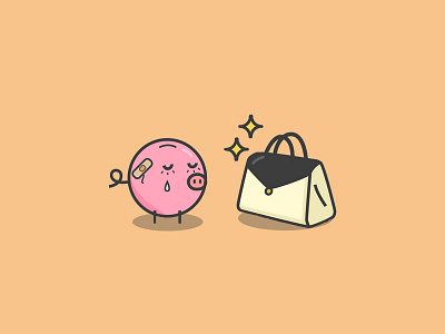 -004- bag doodle hivency illustration pig piggy bank