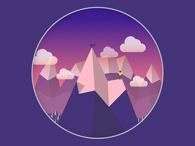 Dusk in the alps alps binoculars capricon dusk illustration low poly art mountaineering mountians polygon polygon art