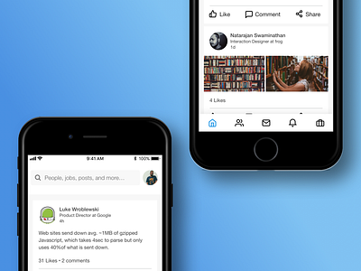 Linkedin Redesign Attempt feed interaction iphone ix posts ux xd