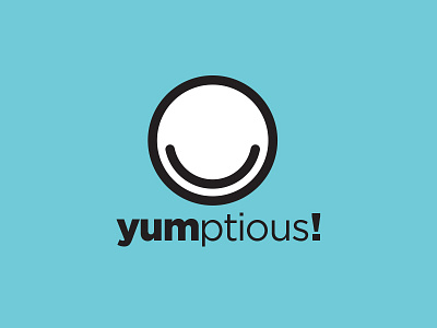 Yum logo concept brand clever design food happy plate smile yum