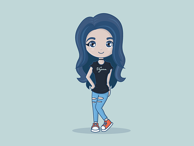 Vegan Girl character girl illustration vector vegan