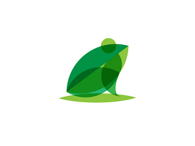 Frog animal brand frog geometric illustration jump logo mark nenuphar simple symbol water