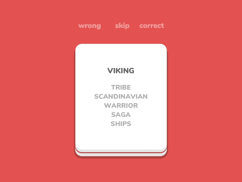 Swiping Cards animation board game cards decks design etabu mobile game swipe taboo tabu ui ux