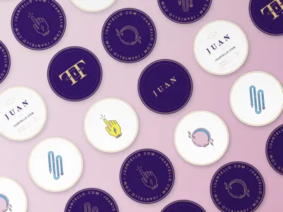 "Juan" Stickers branding design flat hand icon magic pencil stickers submark