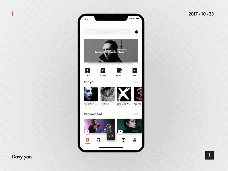 My music Effect display animation app gif music principle ui