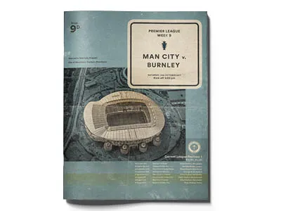 Alternative Matchday Programs! Etihad football mancity print programme retro soccer vintage
