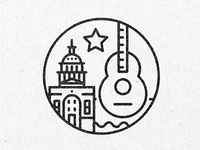 Austin icon austin black icon illustration line simple symbol texas vector white