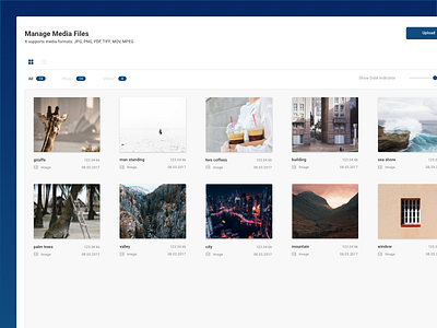 Media Library app dashboard image library media prototype ui upload ux wepapp
