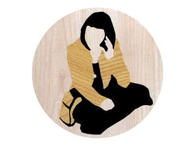 Wooden Me 1 circle collage girl illustration round wood wood grain wooden