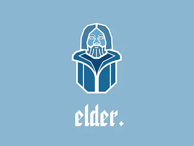 elder. blue design illustration logo type
